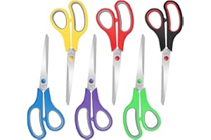 Xnluothsk 6 Packs Sewing Craft Scissors Bulk,8" Multipurpose Heavy Duty Sharp Scissors,Stainless Steel Shears for Home Office Student Supplies,6 Colors