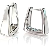 Caralon Tiny Dainty Gold & Silver Huggie Hoop Earrings for Women:Small Bamboo,Square,Twisted,Teardrop,U-Shaped Hoops, Mini Huggie Hoops in Champagne & White Gold Plated Hypoallergenic Lightweight