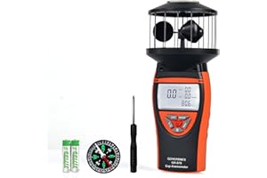 GOYERRNES Handheld Cup Anemometer with Compass, 360° Wind Measuring Digital Air Wind Speed Meter, 93MPH Wind Speed Measuring 