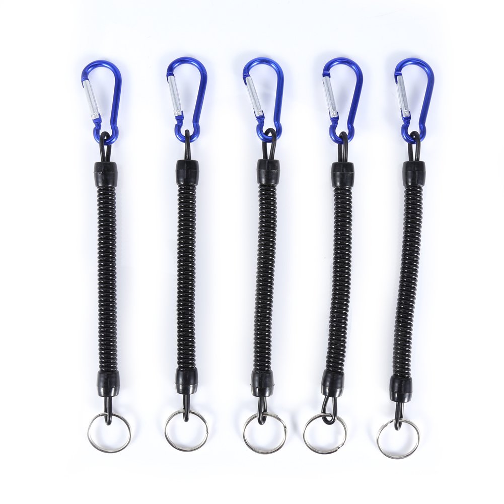 Alomejor Fishing Lanyards Boating 5Pcs Fishing Ropes Secure Pliers Lip Grips Tackle Fish Tools For Fishing Boating Hiking Camping Hunting Tools(Blue)