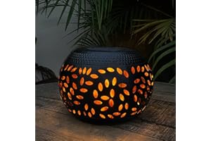 Table Solar Lantern Outdoor Waterproof- Dancing Flickering Flame Solar Powered LED Light，Metal Desktop Decorative Lamp Auto O