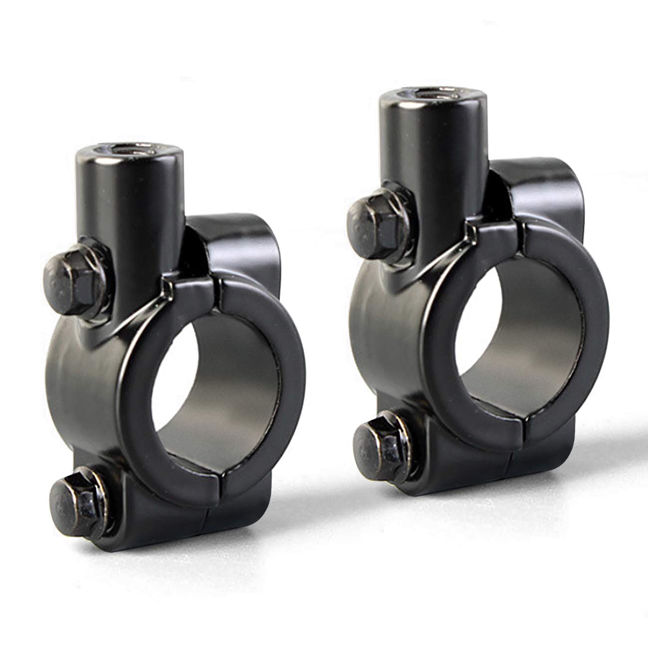 Photo 1 of Motorcycle Mirrors Mounts 7/8" Handlebar Mirror Mount Holder Clamp Adaptor 10mm Thread For Motorcycles ATV Scooter Black(Pack of 2)