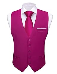 Barry.Wang Mens Hot Pink Suit Vest Formal/Leisure