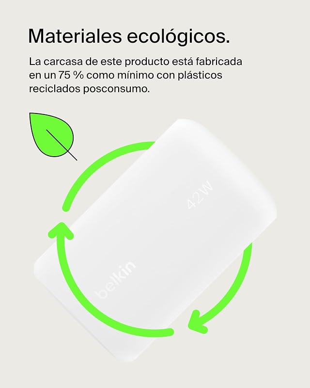 BoostCharge Cargador de Pared Doble 42W con Puerto USB-C y USB-A