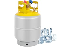 FAHKNS Refrigerant Recovery Tank 30 LB with 1/4 SAE Y-Valve Liquid/Vapor Reclaim Tank AC Freon Recovery Tank Refrigerant Recovery Cylinder Tank Reusable Cylinder Tank Without Float Switch Gray Yellow