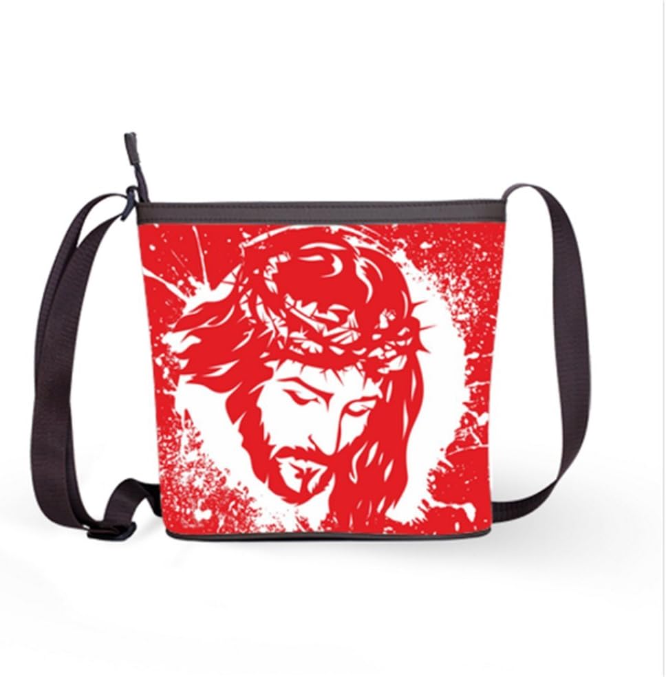 Fashion Casual and Popular Female Sling Bag Crossbody Bag Shoulder Bag with Face of Jesus Christ Print
