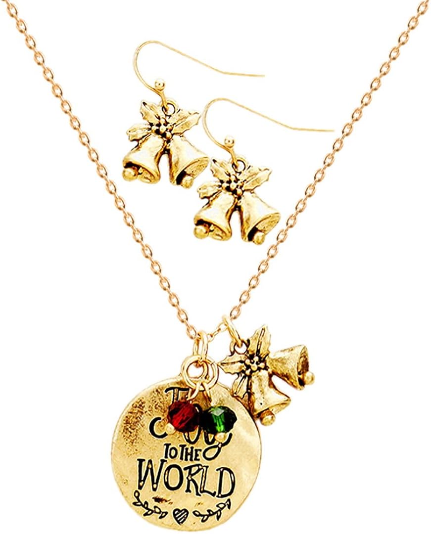 Kigmay Jewelry for Women Joy to The World Metal Disc