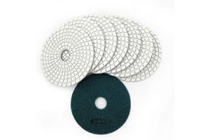 SHDIATOOL 4 - Inch Diamond Polishing Pads with White Bond Grit 800 Wet for Marble Granite Stone 8Pcs 100mm