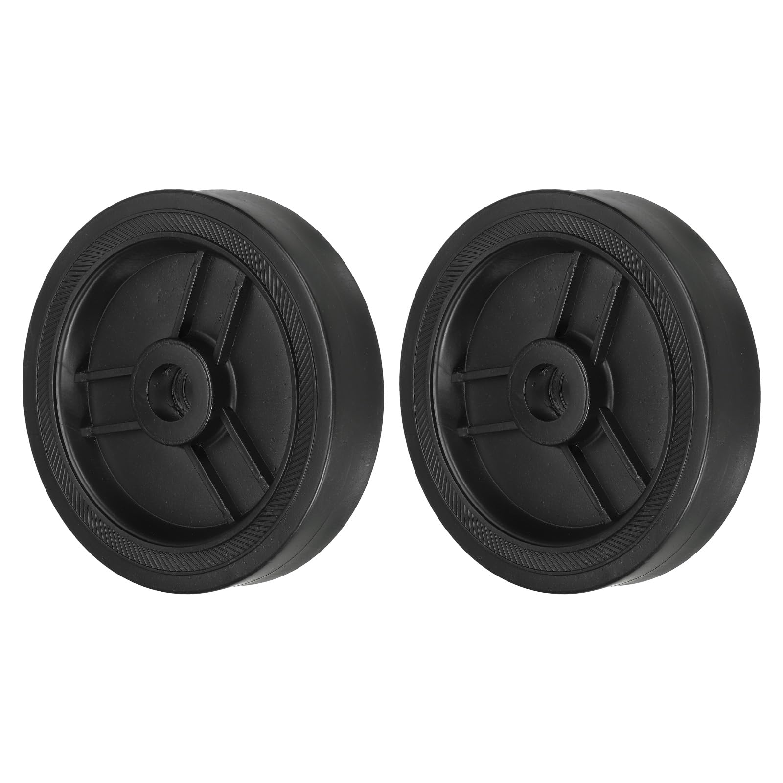 PATIKIL 5" Air Compressor Wheels, 2 Pcs Universal Air Compressor Wheel Replacement Parts with 0.65" Dia. Hole for Easy Mobility, Black