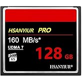 HSANYIUR 128GB UDMA Speed Up to 160MB/s,Original CF Card Camera Memory Card