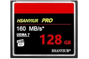 HSANYIUR 128GB UDMA Speed Up to 160MB/s,Original CF Card Camera Memory Card