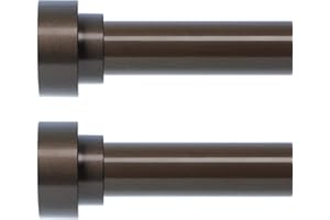 HEI! DEAR 2 Pack Bronze Curtain Rods for Windows 28 to 48 Inch(2.3-4ft),1 Inch Diameter Heavy Duty Curtain Rods,Modern Adjustable Curtain Rod,Decorative Drapery Rods,Window Curtains Rod 28-48",Antique Bronze