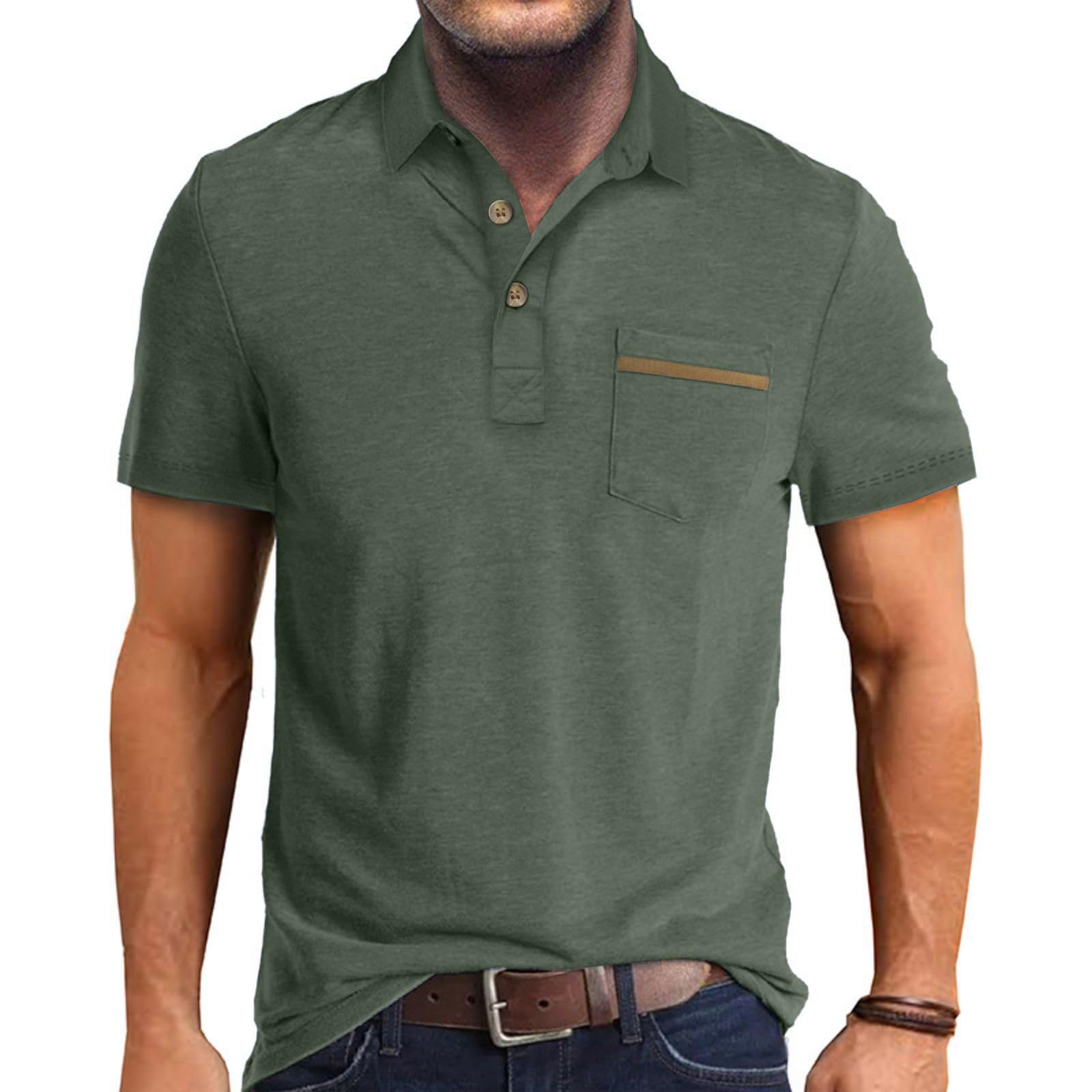 Photo 1 of 3XL Men's Casual Polo Shirts Short Sleeve Summer Shirts Classic Collared Golf Shirt
