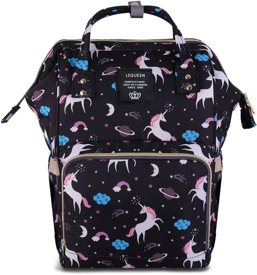 Unicorn Diaper Bag Backpack, Women Waterproof Travel Nappy Bag for Baby Care