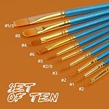 Aniyoo Paint Brushes 20 Pcs Set Nylon Hairs Wood Handles for Acrylic Watercolor view 4