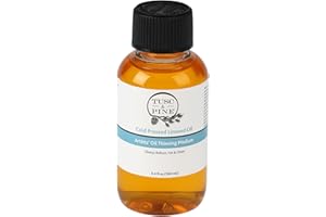 Tusc & Pine Cold Pressed Linseed Oil for Painting - 3.4 Oz Bottle - Professional Artists' Paint Medium, Enhance Flow & Translucency, Solvent Free Thinner, Refined in Small Batches in North Carolina