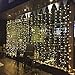 ECOWHO 300 LED Curtain Lights, 8 Lighting Modes, 29V Low Voltage Fairy String Lights for Wedding Party Home Garden Bedroom Fence Indoor Outdoor