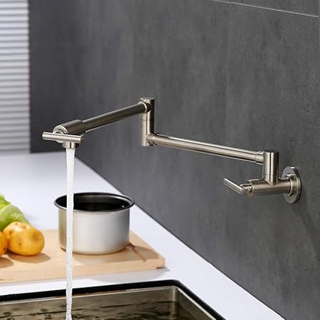 Homili Foldable Wall Mount Retractable Pot Filler Kitchen Faucet