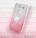 Silverback Compatible for LG V30 / LG V30 Plus Case, Girls Bling Glitter Sparkle Cute Phone Case with 360 Rotating Ring Stand, Soft TPU Outer Cover + Hard PC Inner Shell -Pink