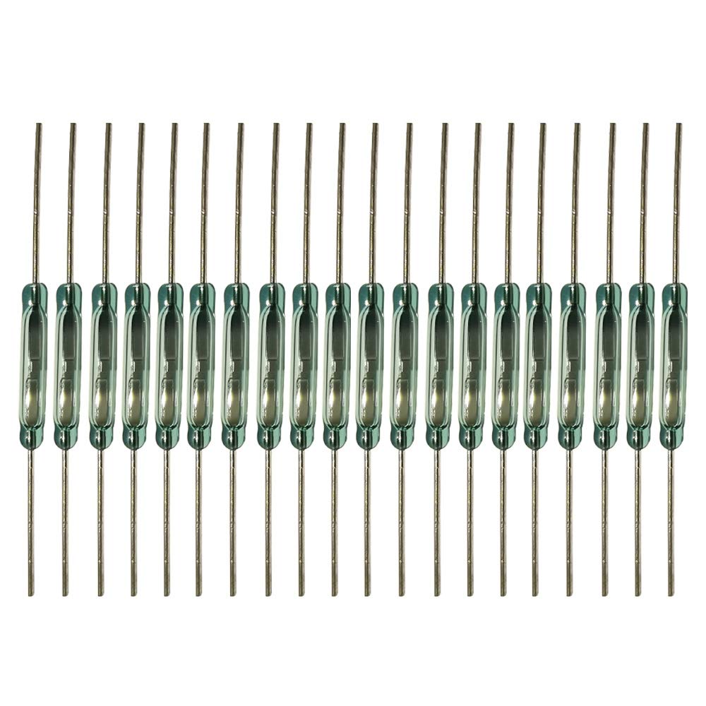 Gebildet 20pcs Reed Switch Reed Contact,Magnet Near - Connect Circuit, Magnet Away - Break Circuit,Magnetic Induction Switch (2mm*14mm)