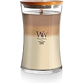 WoodWick Café Sweets Trilogy Holiday Candle Gifts for Women and Men, 21.5 oz Large Hourglass Trilogy Candle with Crackling Wick