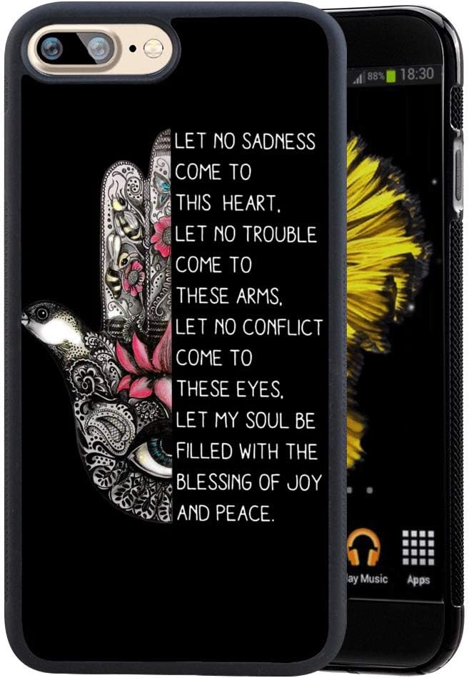 artemissr TPU Case for iPhone 7 Plus/iPhone 8 Plus, Thin Lightweight Printed Protection Cover Case, Hamsa Hand Quotes Customized Design Skin Cover iPhone 7 Plus / 8 Plus 5.5 inch