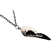 Skull Charm Necklace 1.5" Resin Raven - Gothic Jewelry for Women