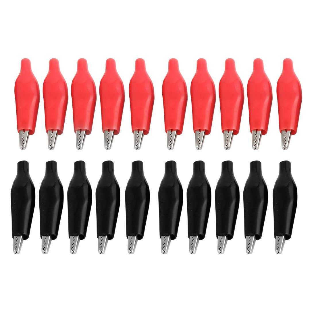 sourcing map 20 Pcs Black Red Soft Plastic Coated Testing Probe Alligator Test Clip