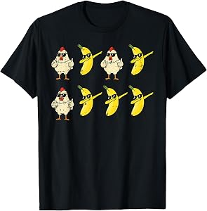 Chicken Banana Dance Dab Funny Dance Meme Kids Men Women T-Shirt