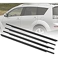 MotorFansClub 4Pcs Weatherstrip Window Sealing Fit for Mitsubishi Outlander 2006 2007 2008 2009 2010 2011 2012 Sealing Strip Door Trim, Black Color