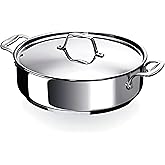 Alva Chef - Stainless Steel Saute Frying Pan Skillet with Lid - for Stainless Steel Cookware Set, Stainless Steel Pan, Non To