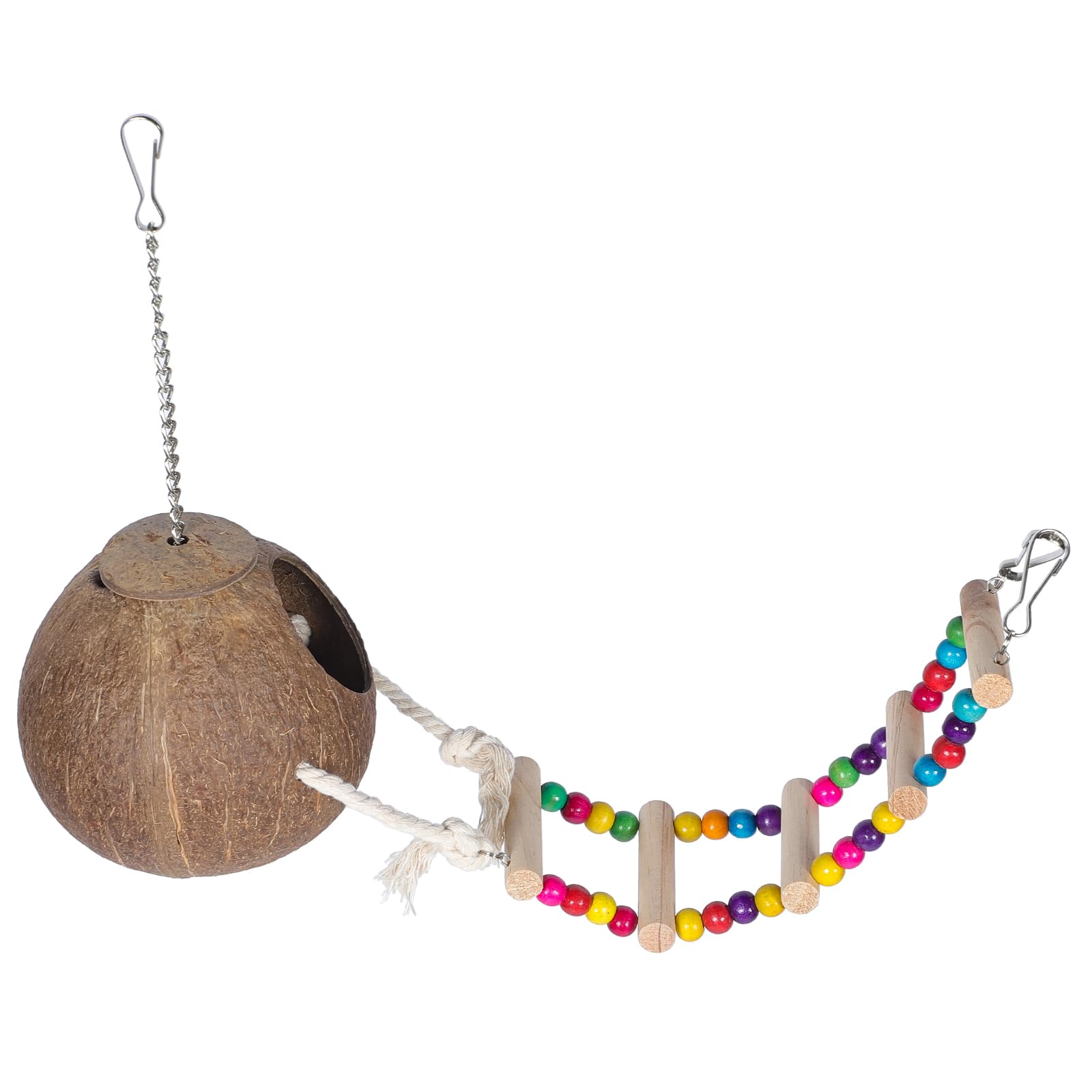 Sosoport Coconut Shell Bird House Bird Nest Coconut Shell Simulation Birdhouse Hanging Bird Nest for Bird Bed Resting Bed Parrot Nest