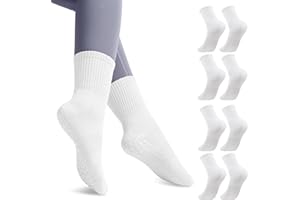 Provone 4 Pairs Non Slip Yoga Socks Pilates Socks Women,Grip Socks Anti Skid Sock for Yoga Pilates,Size 5.5-7.5