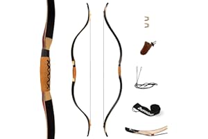 Deerseeker Archery 52" Recurve Bow Traditional Handmade Longbow Ambidextrous Horsebow Set for Adults & Youth Practice Target 