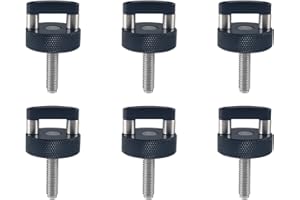 DEWHEL Aluminum 6pcs Hard Top Bolts Quick Removal Fastener Thumb Screws W/D Ring Compatible with Jeep Wrangler JK JKU JL JLU JT