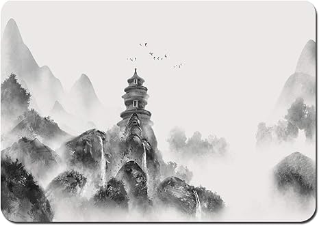 Amazon バスマット滑り止め 中国のインク風景画イラストオリエンタル バスルームラグ 洗えるカーペット 40x60cm 浴室足ふきマット ホーム キッチン オンライン通販