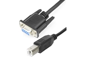 USB B-Port to RS232 Serial Cable, USB Printing Port Male to DB9 Female RS232 Serial Converter DB9 to B-Type Data Transmission
