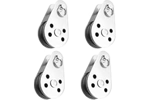 QISHUO Lifting Smooth Rope Pulley Loading Marine Nylon Pulley Block Steel Hanging Snatch Pulley Single Wire SUS316 Suitable f