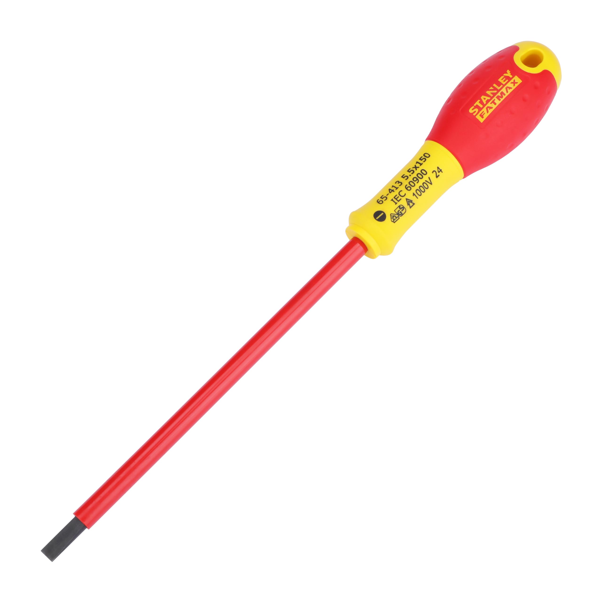 Stanley Fat Max Screwdriver Insulated Slotted 5.5X150Mm-Red And Yellow