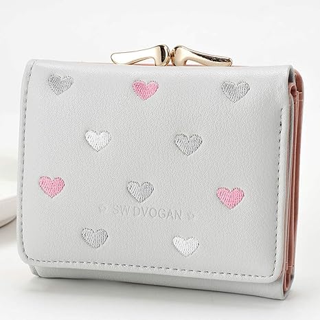 Amazon Co Jp Pulabo きれいで長持ちする 小銭入れレディースショートウォレット韓国語バージョンの多機能3つ折り財布愛ボードクリップファッションポータブルで便利 ホーム キッチン