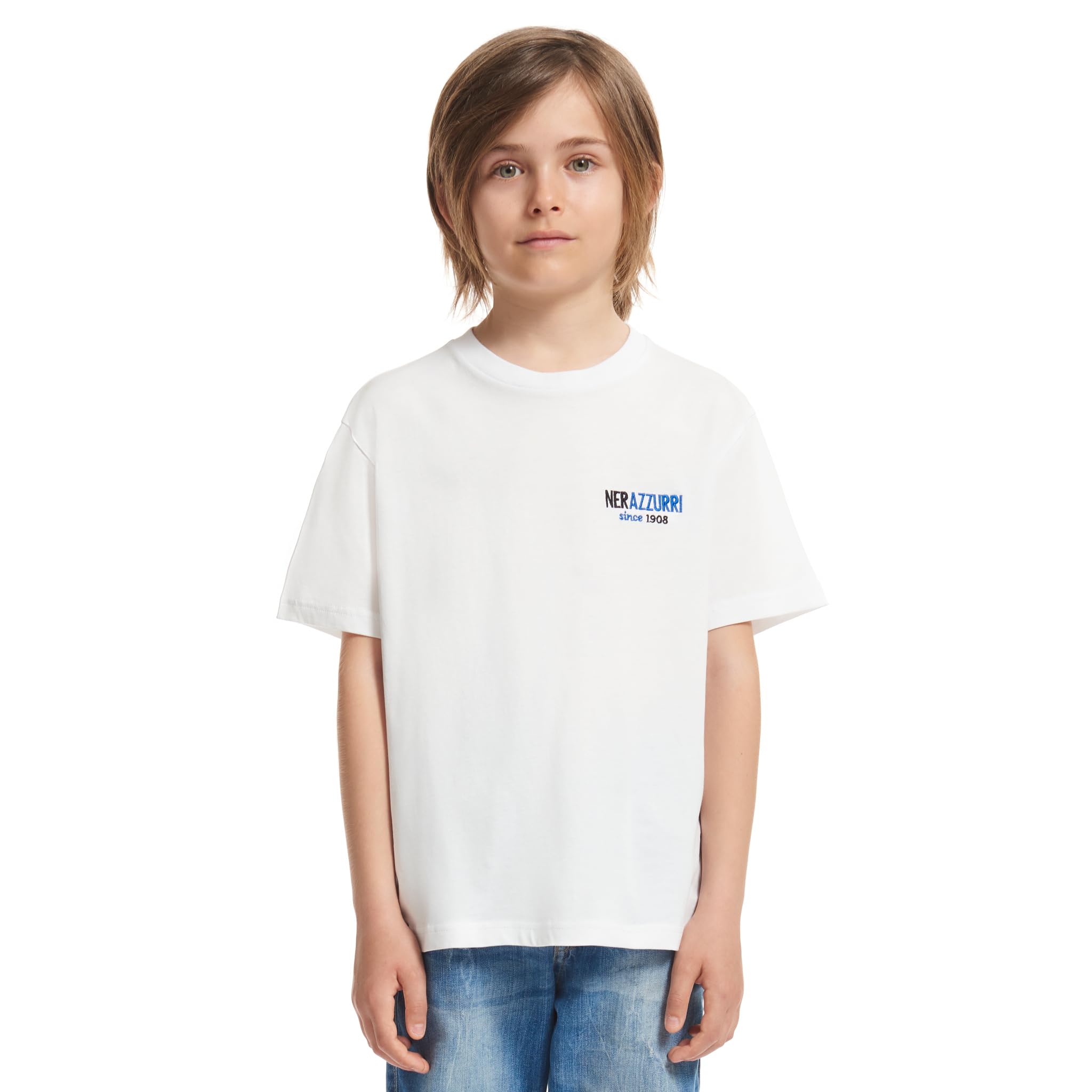 Inter Collezione Ufficiale Unisex Adult Embroidery T-Shirt, White, M