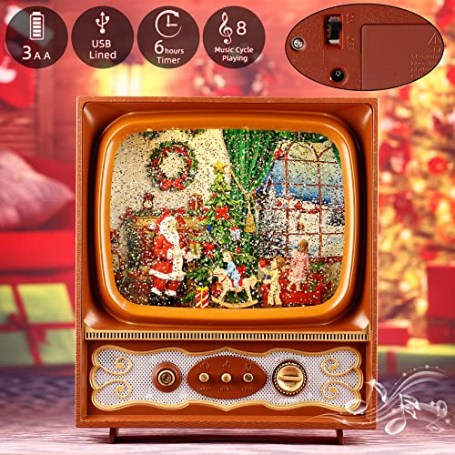 Snow Globe, Retro Christmas TV Decoration Snow Globe ,Santa Claus,Snow