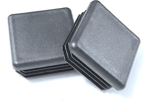 SB DISTRIBUTION LTD. SB Distribution Ltd (8 Pack) 1" Square OD (0.85" - 0.92" ID) Black Plastic Cap Plugs 14-20 | Ga 1"x1" Fence Post Tube Cover Insert | Furniture Chair/Leg Glides | Fitness Eqpt End Caps | by SBD