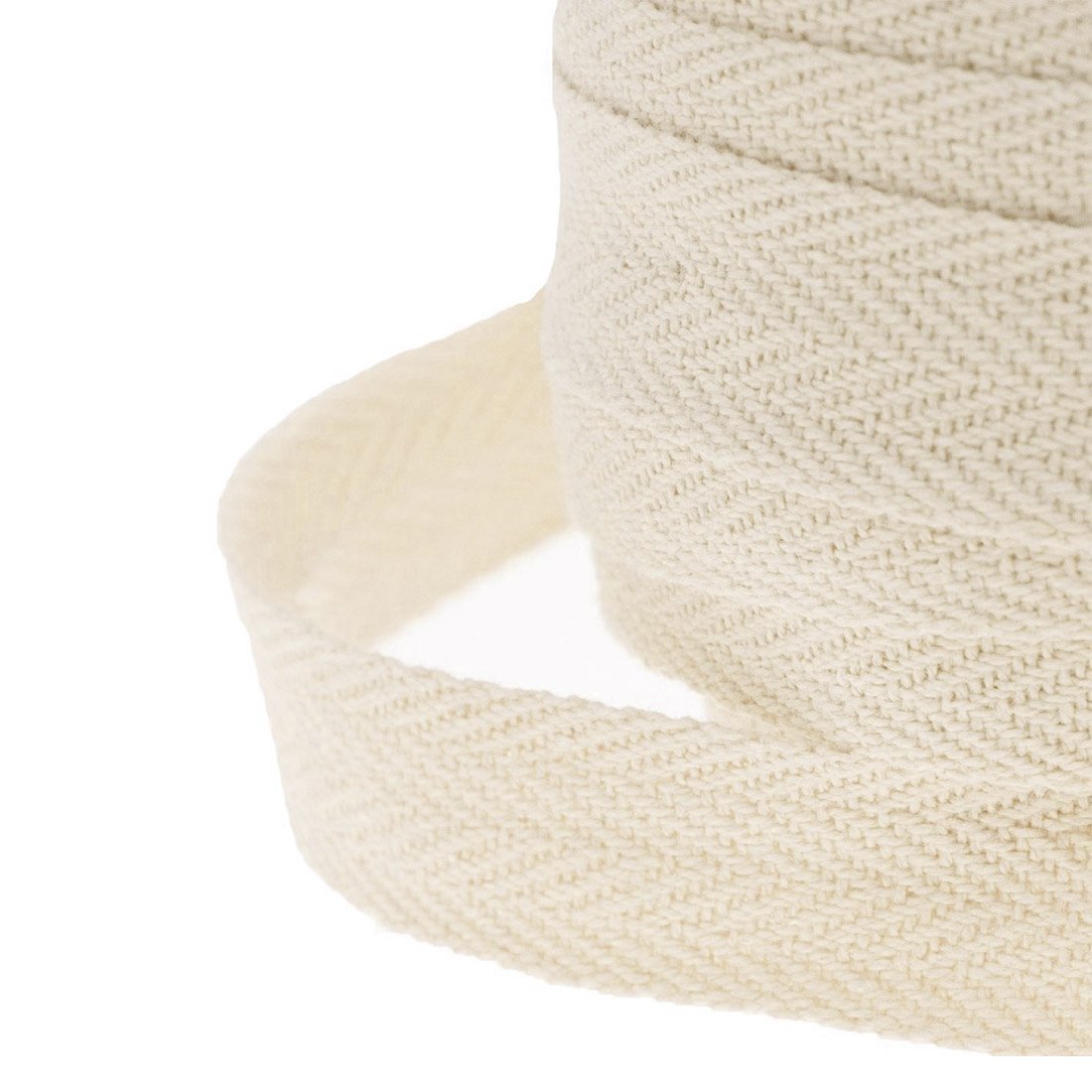 JJ PRIME - [Beige, 20 Meter] Hemming Tape Herringbone Tape – Premium Quality Bunting Tape for Sewing, Arts and Crafts – Ideal for Dressmaking, Apron – Washable and Durable 25mm Width