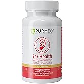 Tinnitus Relief Supplement for Ringing Ears, Ear Noise and Auditory Comfort | Traceable German Pharmaceutical-Grade, Alpha Lipoic Acid, B12 Methylcobalamin 5000mcg, Boswellia, 1 Per Day, 60 Days Supply