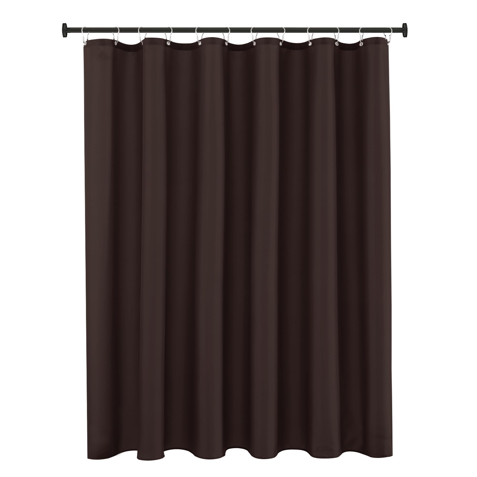 Biscaynebay Extra Long Fabric Shower Curtain Liners 72" Width by 84" Length, Brown Water Resistant Bathroom Curtains Rust Resistant Grommets Top Weighted Bottom Hem Machine Washable