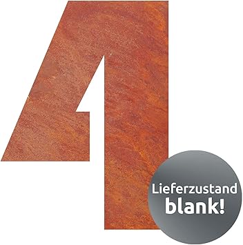 Bellissa Corten Hausnummer 4 97334 Ziffer Aus Cortenstahl