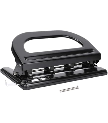 Manual 4-Hole Adjustable Paper Punch - Punches 10 Sheets, 11.4 Inch Desktop Puncher - View #14