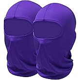 SHEVERCH 2 Pack Purple Ski Mask Balaclava Face Cover for Men Women Sun UV Protection Windproof Lightweight Football Motorcycling