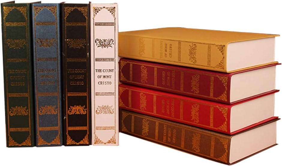 signmeili Bestmemories European Home Decoration Faux Leather Book Boxes Wooden Antique Fake Book Box Simulation Book Study Room Props Book Decoration Cafe Photography Props Book Box Ancient Everybody